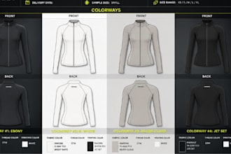 design a activewear tech pack for sport and gym wear