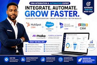 integrate hubspot crm salesforce microsoft dynamics 365 zoho CRM make automation