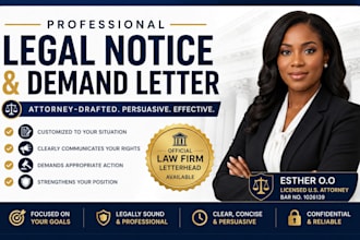 draft a professional legal notice or demand letter as a US attorney