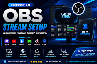 create custom obs stream overlays and professional scenes