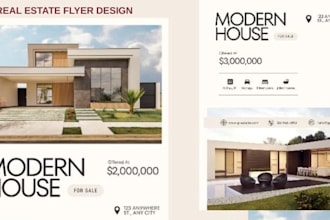 design luxury real estate property flyers, listing brochures and ads