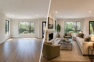 create realistic real estate virtual staging and interior design edits