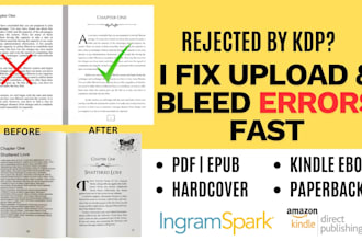 fix KDP upload errors, bleed issues, and paperback formatting