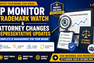 manage IP monitor, trademark watch, attorney changes and representative updates