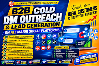 do targeted b2b cold dm outreach and lead generation on fb, ig, tg and discord