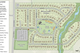 festival map, event map, venue map, subdivision map, site plan, plot plan