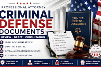 review and draft criminal defense documents and provide attorney consultation