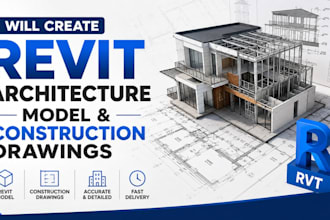 create revit architecture model and construction drawings