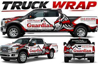 design custom car wrap, truck wrap, vehicle wrap design, and racing livery graph