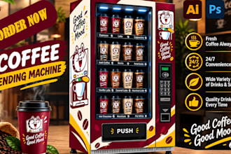 create eye catching vending machine wrap, cold drink, atm  wrap design