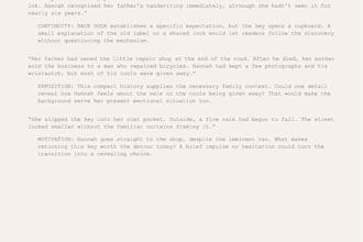 critique the first chapter of your novel