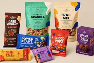 do food, chocolate, chips, candy, protein bar, snacks wrapper packaging