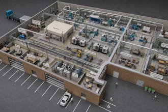 design warehouse factory industrial building and 3d models