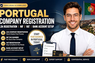 do portugal company registration, lda, nif, vat, bank account setup