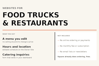 build a fast mobile website for your food truck or restaurant