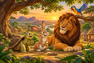 illustrate african animal folktale books for children