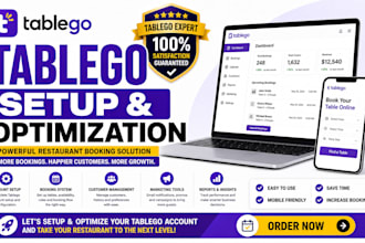 setup and optimize tablego restaurant reservation booking system online website