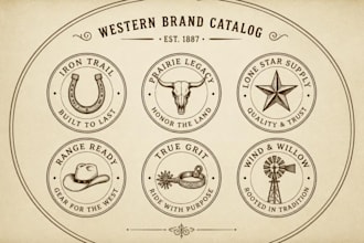 create a traditional cattle brand logo for your ranch and livestock business