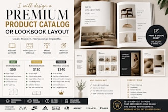 design a premium product catalog  or lookbook  layout