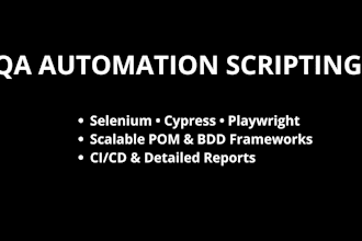build automated test scripts with selenium, cypress, or playwright