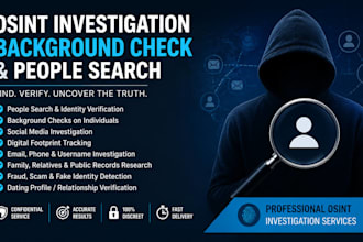 osint investigation, background check and deep web internet research