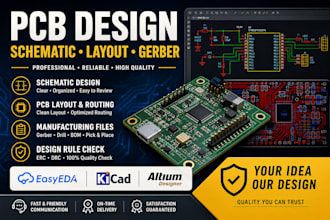 design pcb layout and schematic in easyeda kicad or altium