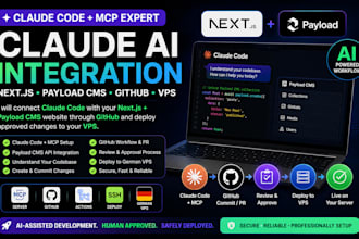 setup connect claude code mcp github next js payload cms vps deployment automate