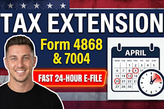 file urgent irs tax extension form 4868 and form 7004 in 24 hours