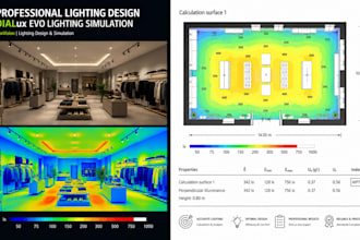 do dialux evo lighting design, lux calculation and report