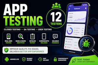 app testing, qa testing, website testing, 12 testers, closed testing