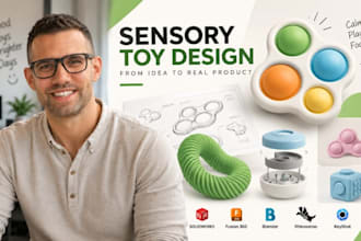 do sensory toy product design, fidget toy cad, 3d model, calming toy design