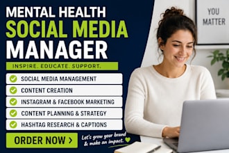 mental health social media marketing manager for psychology therapy counseling