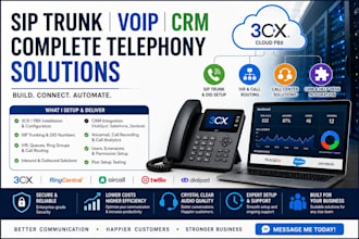 setup 3cx phone system, cloud call center, or sip trunk