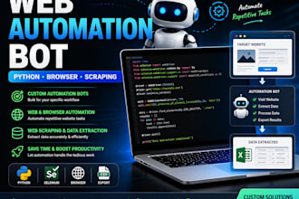 build python web scraper, browser automation, appointment bot and web automation
