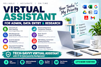be expert virtual assistant for data entry and web research