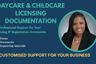 help prepare daycare and childcare licensing documents and forms