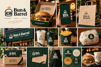 design restaurant food packaging, pizza box, burger box and takeaway packaging