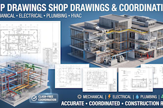 create mep drawings, shop drawings and coordinated services layouts