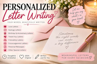 write a heartfelt personalized letter for you