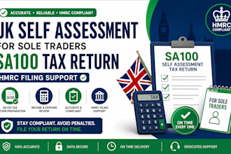 prepare UK self assessment for sole traders with sa100 tax return hmrc filing
