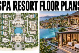 design spa resort floor plans luxury hospitality architectural blueprint