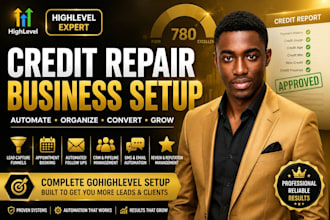 set up gohighlevel credit repair automation and sales funnel