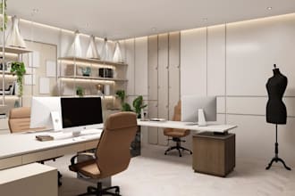 renovate boutique office interior, wall decoration, furniture layout, d5 renders