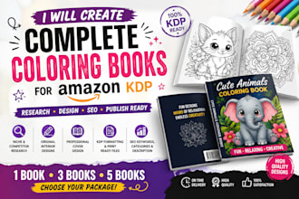 create complete amazon KDP coloring books with SEO