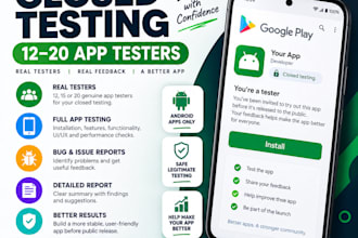 provide android app testers for beta and closed testing