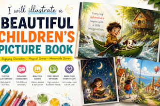 illustrate beautiful children picture book with engaging characters and scenes