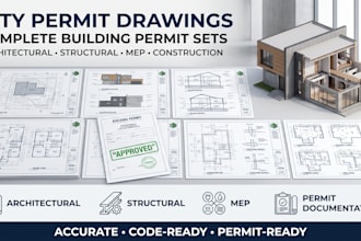 prepare city permit drawings and complete building permit sets