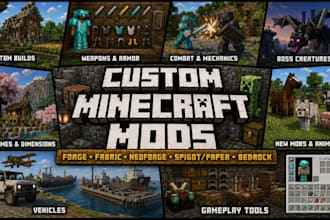 custom minecraft forge, fabric, neoforge mod  minecraft builder plugin forge mod