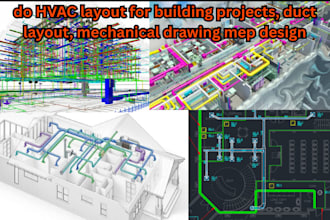 do hvac layout for building projects, duct layout, mechanical drawing mep design