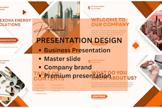 design premium powerpoint, company brand, business presentation, master slide